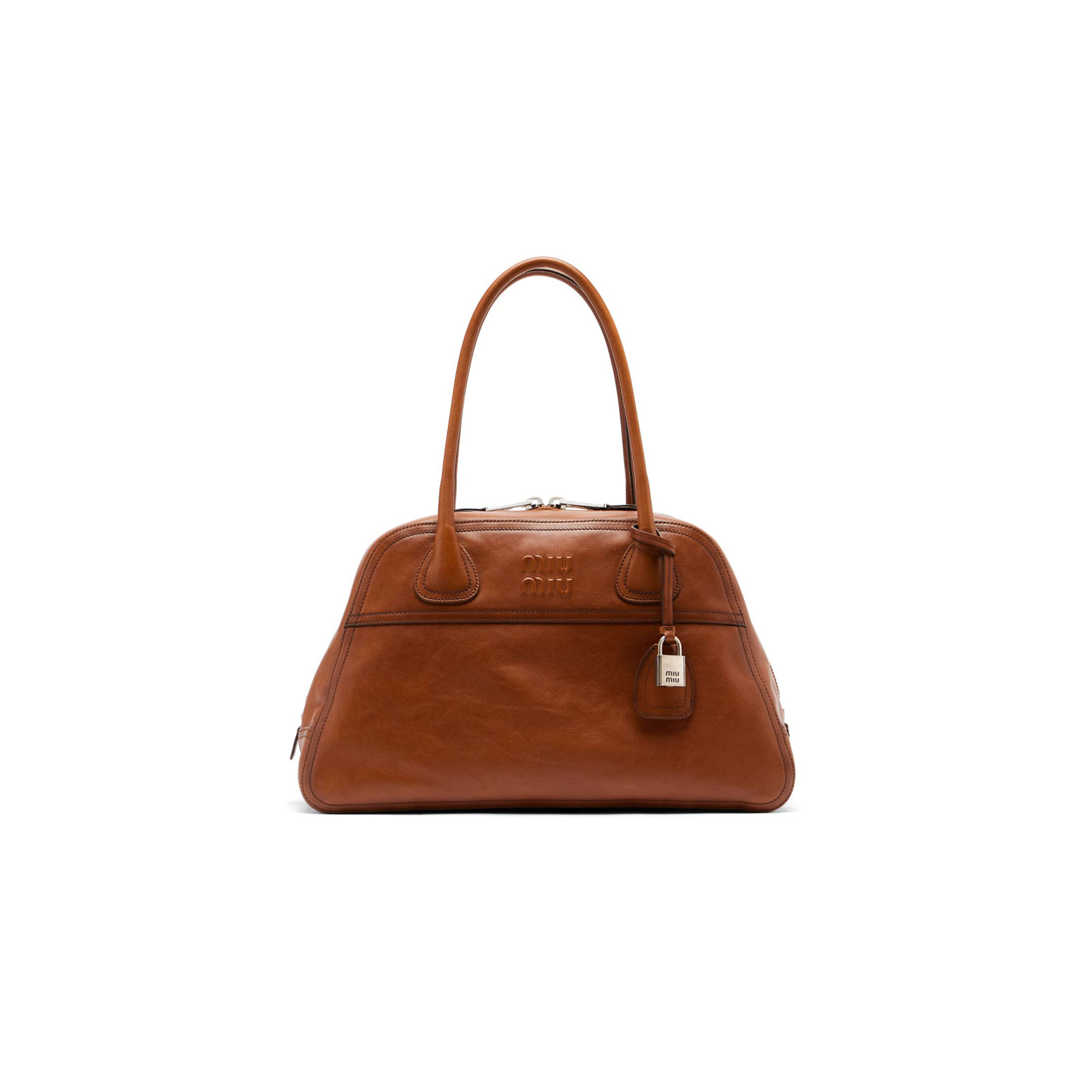MIU MIU VIVANT LEATHER BOWLING BAG 5BB196 (40*24*13cm)